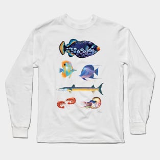 Group of fish with Trigger Fish Long Sleeve T-Shirt